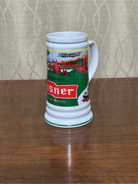 Old Style Pilsner Other - Bar Collectable Old Style Pilsner Beer Stein - Green and White